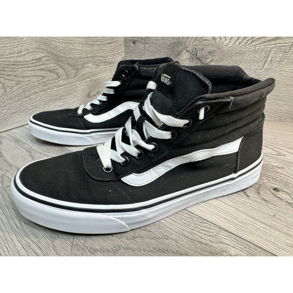 Vans Sk8-Hi Sneakers Womens 8.5 Black White Lace Up Skateboard Shoes 500714